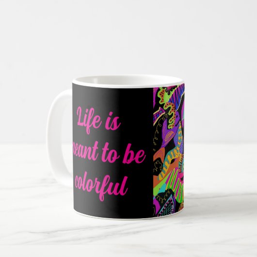 Farbiges Chaos - buntes Leben Kaffeetasse (Vorderseite Links)