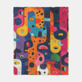 Farbiges Chaos Fleecedecke (Vorderseite)