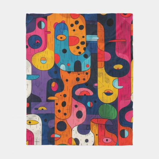 Farbiges Chaos Fleecedecke (Vorderseite)