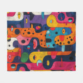 Farbiges Chaos Fleecedecke (Vorderseite (Horizontal))