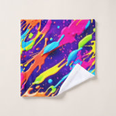 Farbiges Chaos im Abstrakten Spritzer Badhandtuch Set (Waschlappen)
