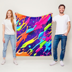 Farbiges Chaos im Abstrakten Spritzer Fleecedecke