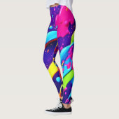 Farbiges Chaos im Abstrakten Spritzer Leggings (Links)