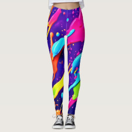 Farbiges Chaos im Abstrakten Spritzer Leggings