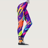 Farbiges Chaos im Abstrakten Spritzer Leggings (Rechts)