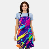 Farbiges Chaos im Abstrakten Spritzer Schürze (Getragen)