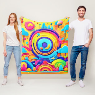 Farbiges Chaos in der Whimsiswelt Fleecedecke
