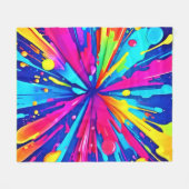 Farbiges Chaos: Malerischer Spritzer Abstrakte Kun Fleecedecke (Vorderseite (Horizontal))