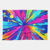 Farbiges Chaos: Malerischer Spritzer Abstrakte Kun Geschirrtuch (Horizontal)