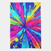 Farbiges Chaos: Malerischer Spritzer Abstrakte Kun Geschirrtuch (Vertikal)