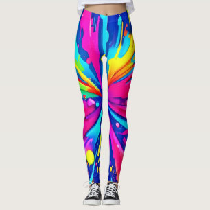 Farbiges Chaos: Malerischer Spritzer Abstrakte Kun Leggings