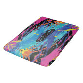 Farbiges Chaos: Splashes und Linien Badematte (Schrägansicht)