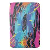 Farbiges Chaos: Splashes und Linien Badematte (Vorderseite Vertikal)