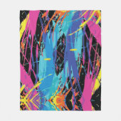 Farbiges Chaos: Splashes und Linien Fleecedecke (Vorderseite)