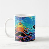 Farbiges Chaos: Splashes und Linien Kaffeetasse (Links)