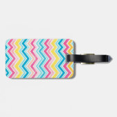 Farbiges Chevron-Muster mit Monogramm Gepäckanhänger (Rückseite horizontal)