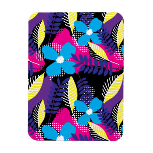 Farbiges Chic Floral & Dot Muster mit Blätter Mag Magnet
