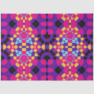 Farbiges Chic Op Art Mosaik Geometrisches Muster Seidenpapier