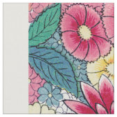 Farbiges chinesisches Blumenmuster Stoff (Nahaufnahme)