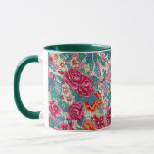 Farbiges chinesisches Blumenmuster Tasse (Links)