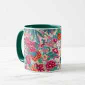 Farbiges chinesisches Blumenmuster Tasse (Vorderseite Links)