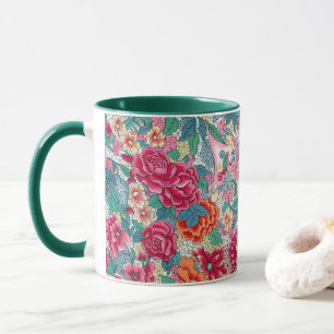 Farbiges chinesisches Blumenmuster Tasse
