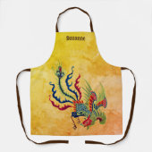 Farbiges chinesisches Roosterdesign Personalisiert Schürze (Vorderseite)