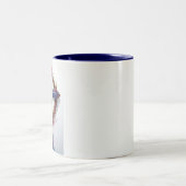 Farbiges Christliches Kreuz über Dornen Zweifarbige Tasse (Mittel)