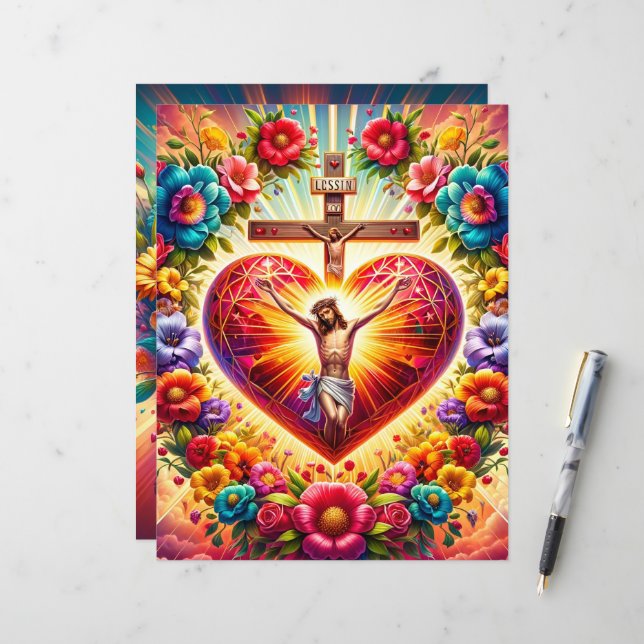 Farbiges Christliches Valentinbuch (Vorderseite/Rückseite Beispiel)