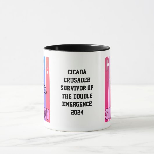 Farbiges CICADA-ÜBERLEBEN mit benutzerdefiniertem  Tasse (Zentrum)