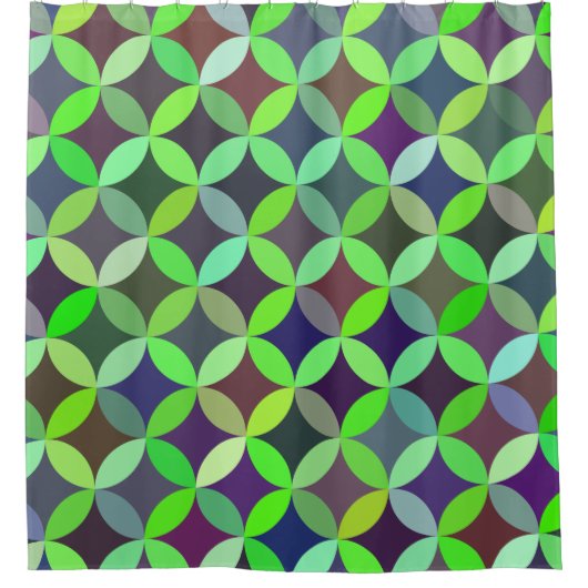 Farbiges Circle Star Quilt Muster Duschvorhang (Vorderseite)