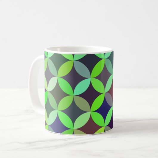 Farbiges Circle Star Quilt Muster Kaffeetasse (Vorderseite Links)