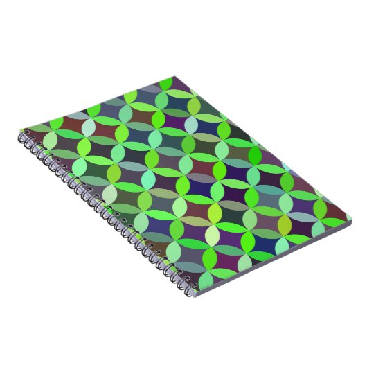 Farbiges Circle Star Quilt Muster Notizblock (Rechte Seite)