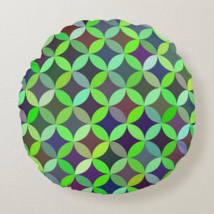 Farbiges Circle Star Quilt Muster Rundes Kissen