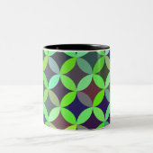 Farbiges Circle Star Quilt Muster Zweifarbige Tasse (Mittel)