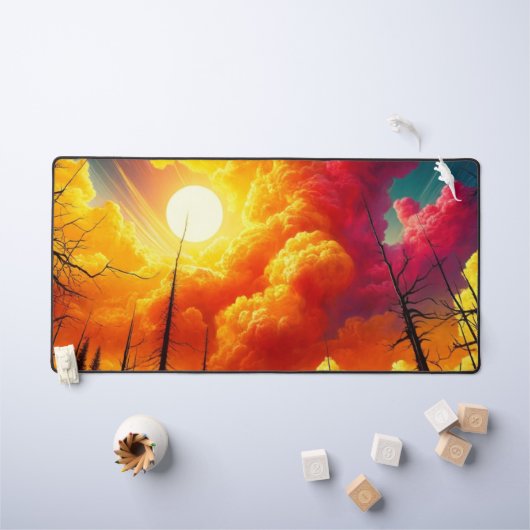 Farbiges Cloud-Design Schreibtischunterlage (Kindertisch)