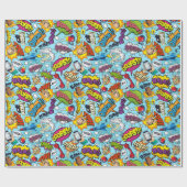 Farbiges Comic-Buchmuster Geschenkpapier (Flach)