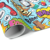 Farbiges Comic-Buchmuster Geschenkpapier (Rolleneckpunkt)