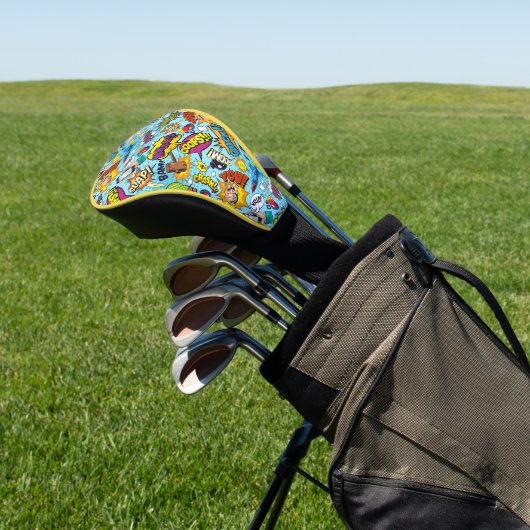 Farbiges Comic-Buchmuster Golf Headcover (In SItu)