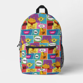 Farbiges Comic Personalisierter Name Pop Art Bedruckter Rucksack