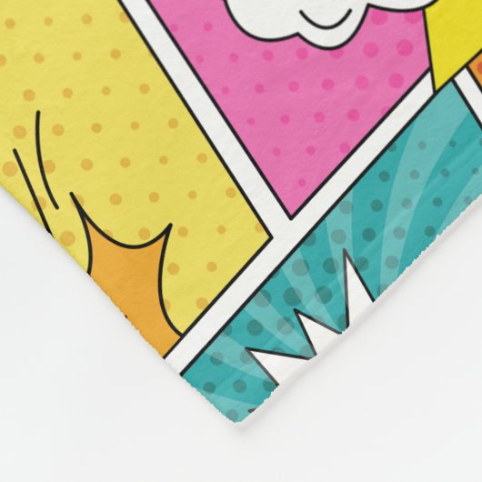 Farbiges Comic Personalisierter Name Pop Art Fleecedecke (Ecke)