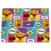Farbiges Comic Personalisierter Name Pop Art Große Geschenktüte (Vorderseite)