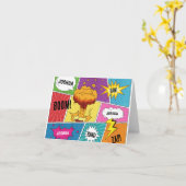 Farbiges Comic Personalisierter Name Pop Art Karte (Gelbe Blume)