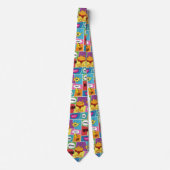 Farbiges Comic Personalisierter Name Pop Art Krawatte (Vorderseite)