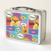 Farbiges Comic Personalisierter Name Pop Art Metall Brotdose (Rückseite)