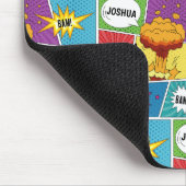 Farbiges Comic Personalisierter Name Pop Art Mousepad (Ecke)