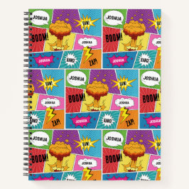 Farbiges Comic Personalisierter Name Pop Art Notizblock