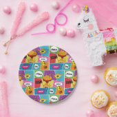 Farbiges Comic Personalisierter Name Pop Art Pappteller (Party)