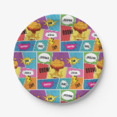 Farbiges Comic Personalisierter Name Pop Art Pappteller (Vorderseite)