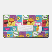 Farbiges Comic Personalisierter Name Pop Art Schreibtischunterlage (Tastatur & Maus)